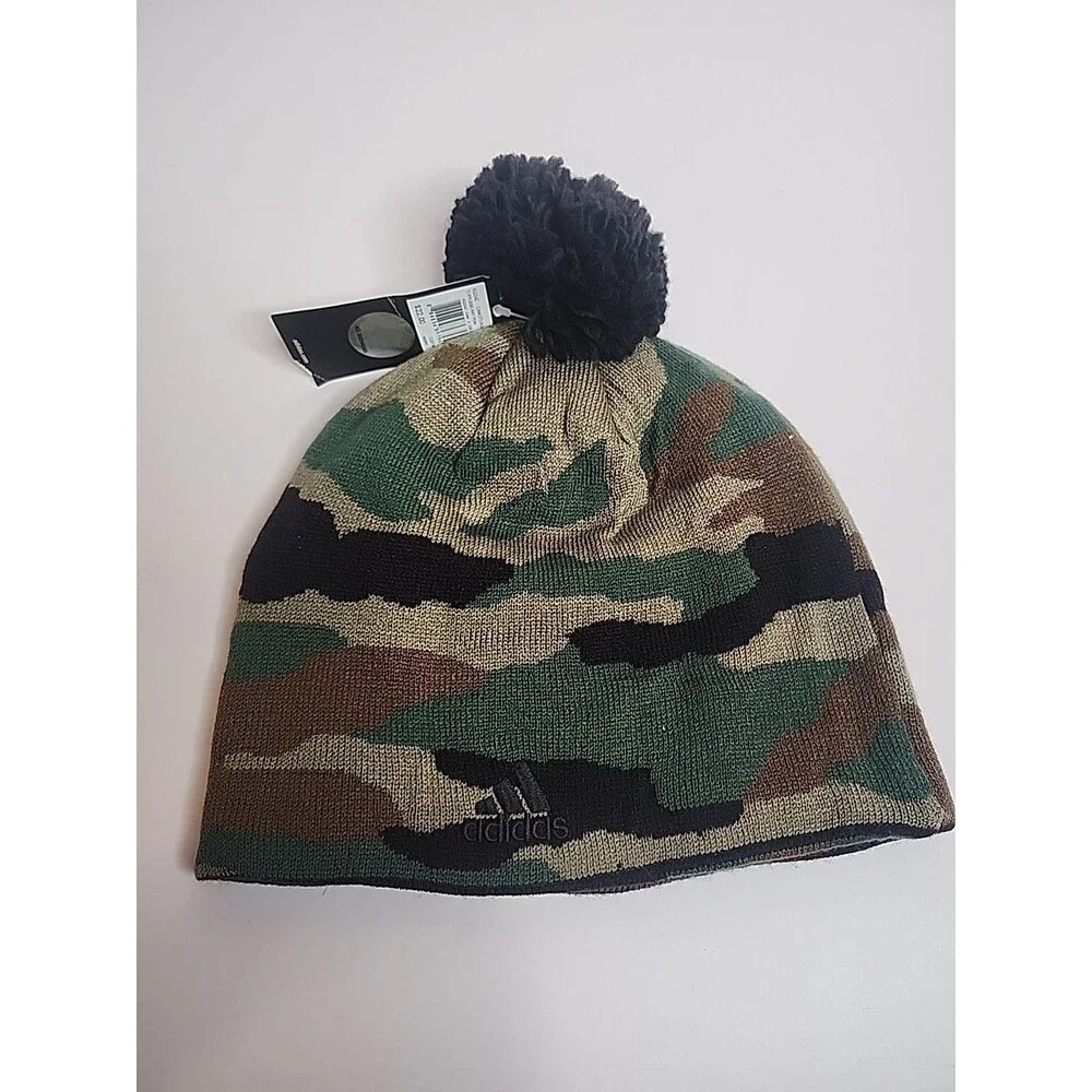 Chicago Bulls Adidas Camo Pom Winter Knit Hat Cap Beanie Style NBA Basketball
